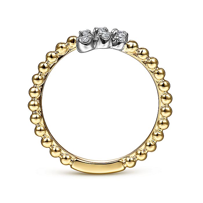 Diamond Bypass Ring in Yellow Gold by Gabriel & Co.