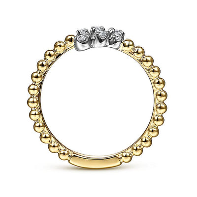 Diamond Bypass Ring in Yellow Gold by Gabriel & Co.