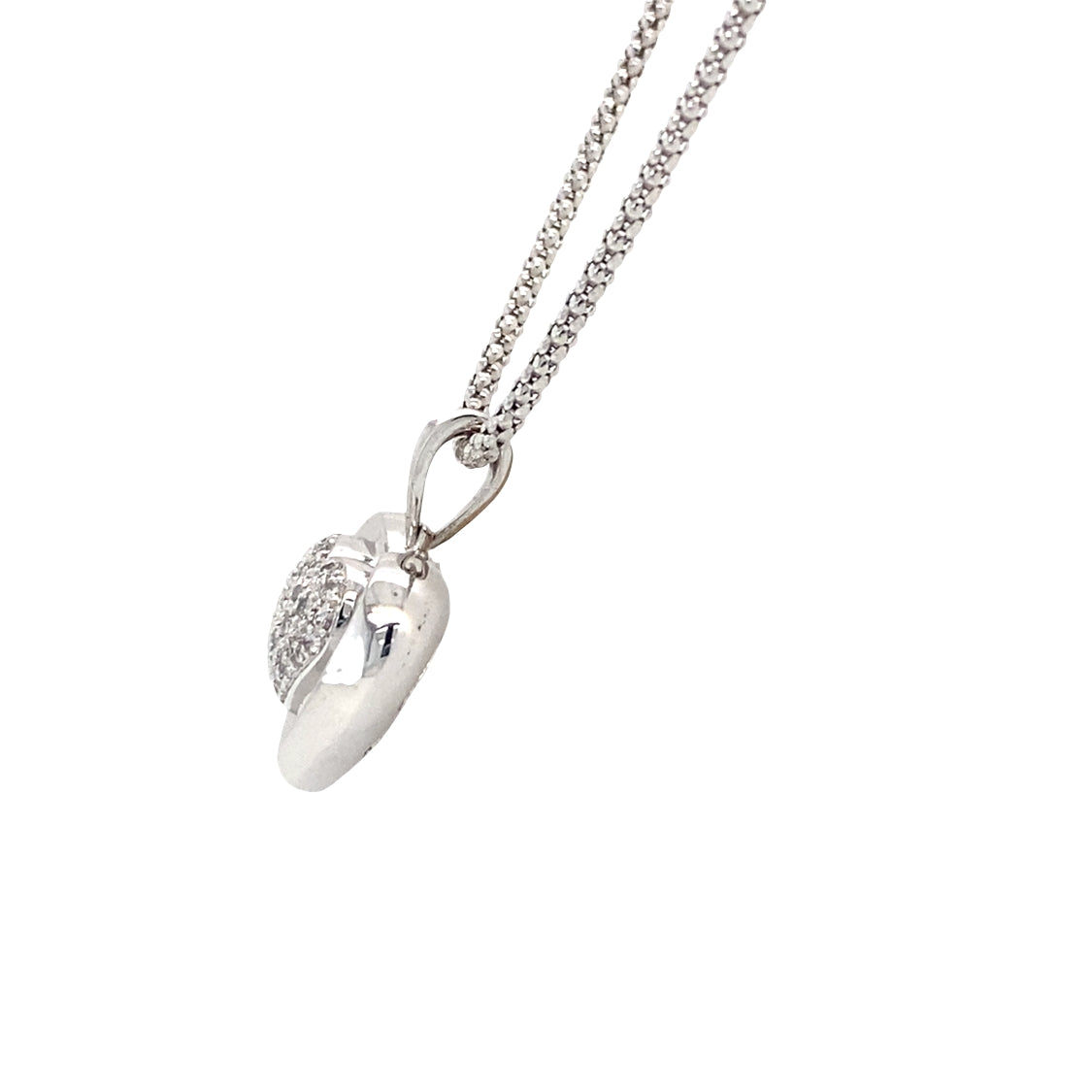 ESTATE Diamond Heart Pendant in White Gold