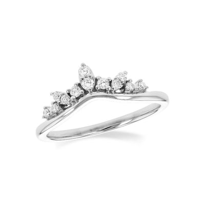 Curved Diamond Band in White Gold by Allison Kaufman