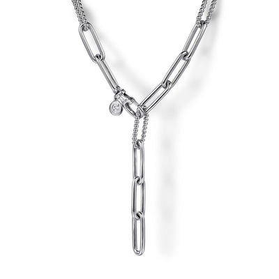 Fancy Link Necklace in Silver by Gabriel & Co.