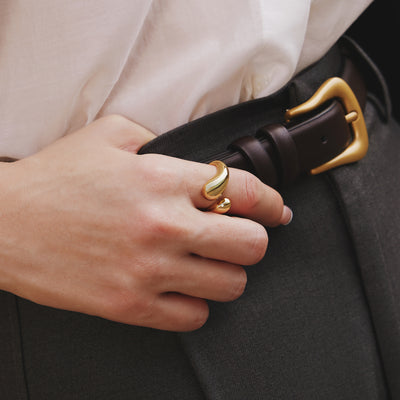 Crossover Ring in Yellow Gold by Ania Haie
