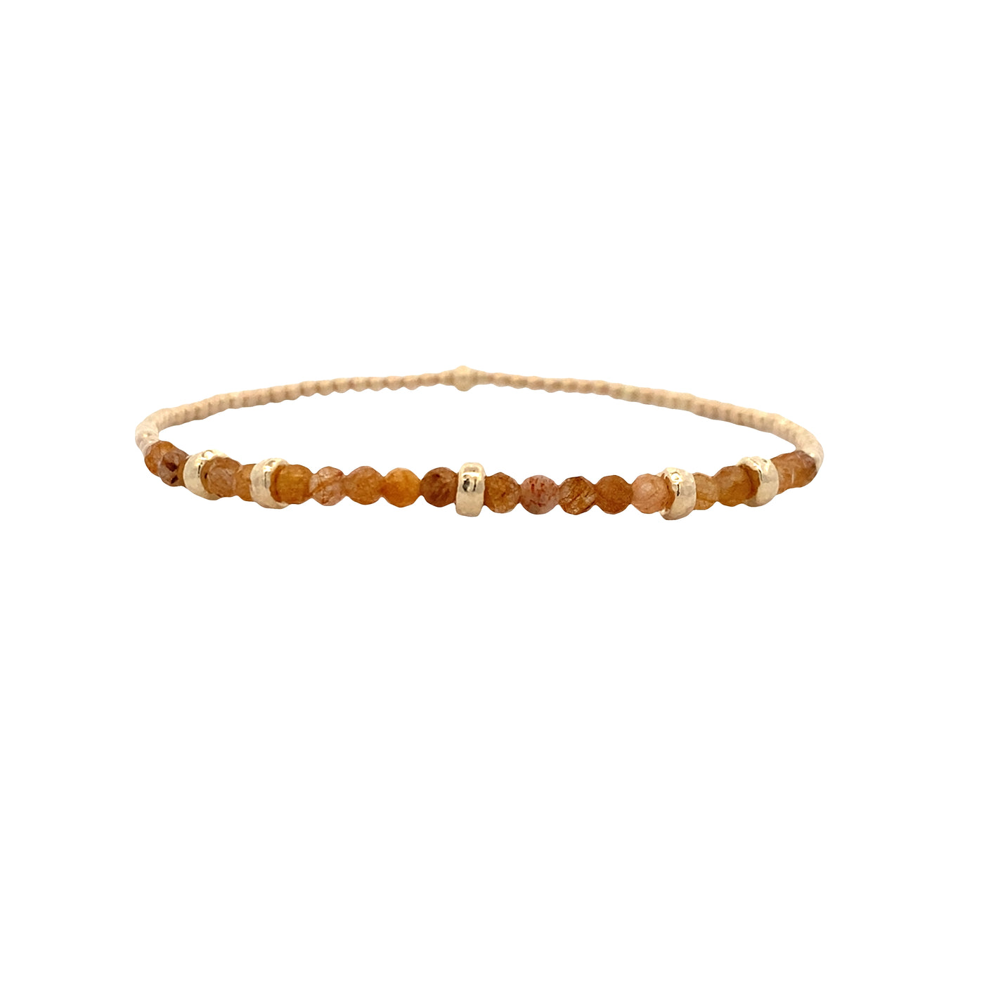 2MM Citrine and Rondelle Bracelet in Sterling SIlver with Gold Plating by Karen Lazar