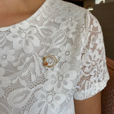 ESTATE Krementz Rose Pin in Two-Tone Gold