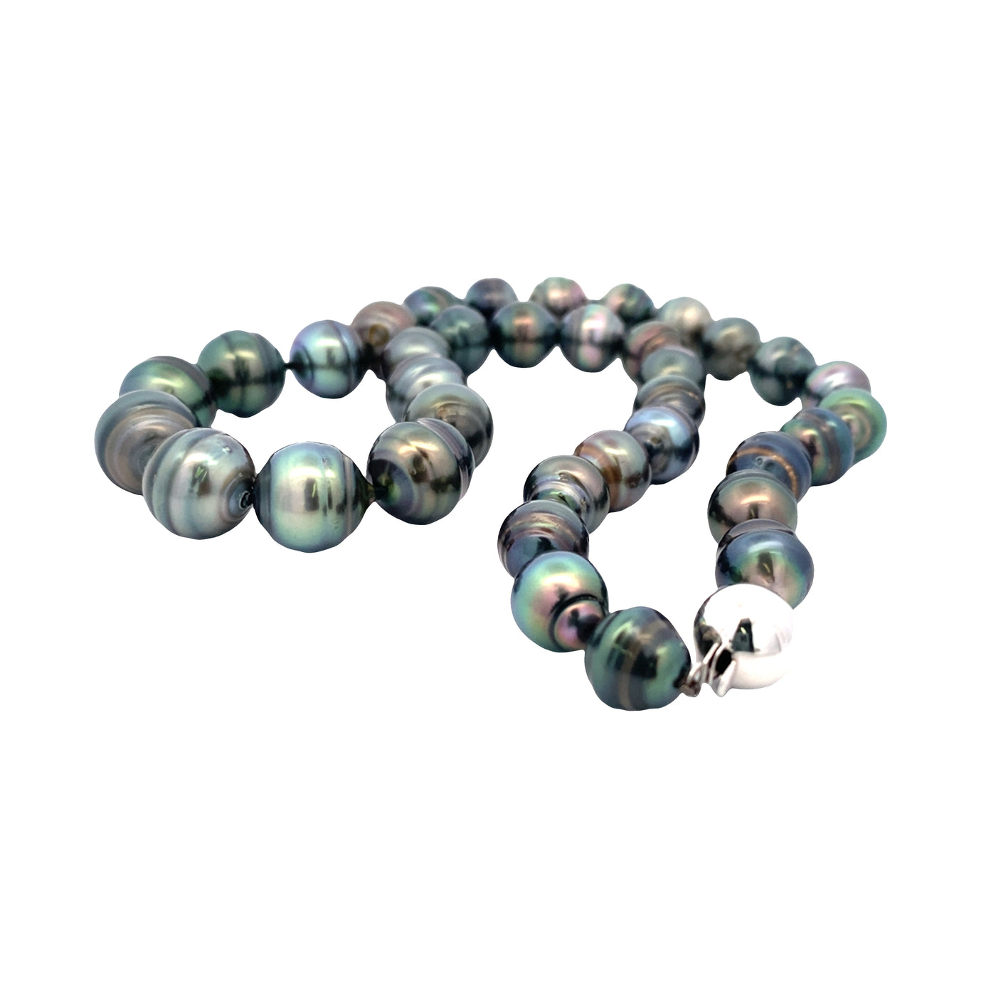 ESTATE Baroque Tahitian Pearl Necklace in White Gold