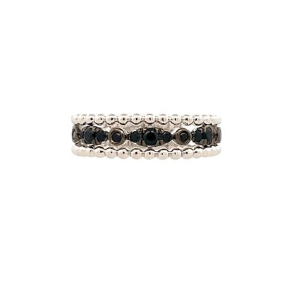 BlackSpinel Bujukan Ring in SIlver by Gabriel & Co.