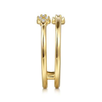 Diamond Bypass Ring in Yellow Gold by Gabriel & Co.