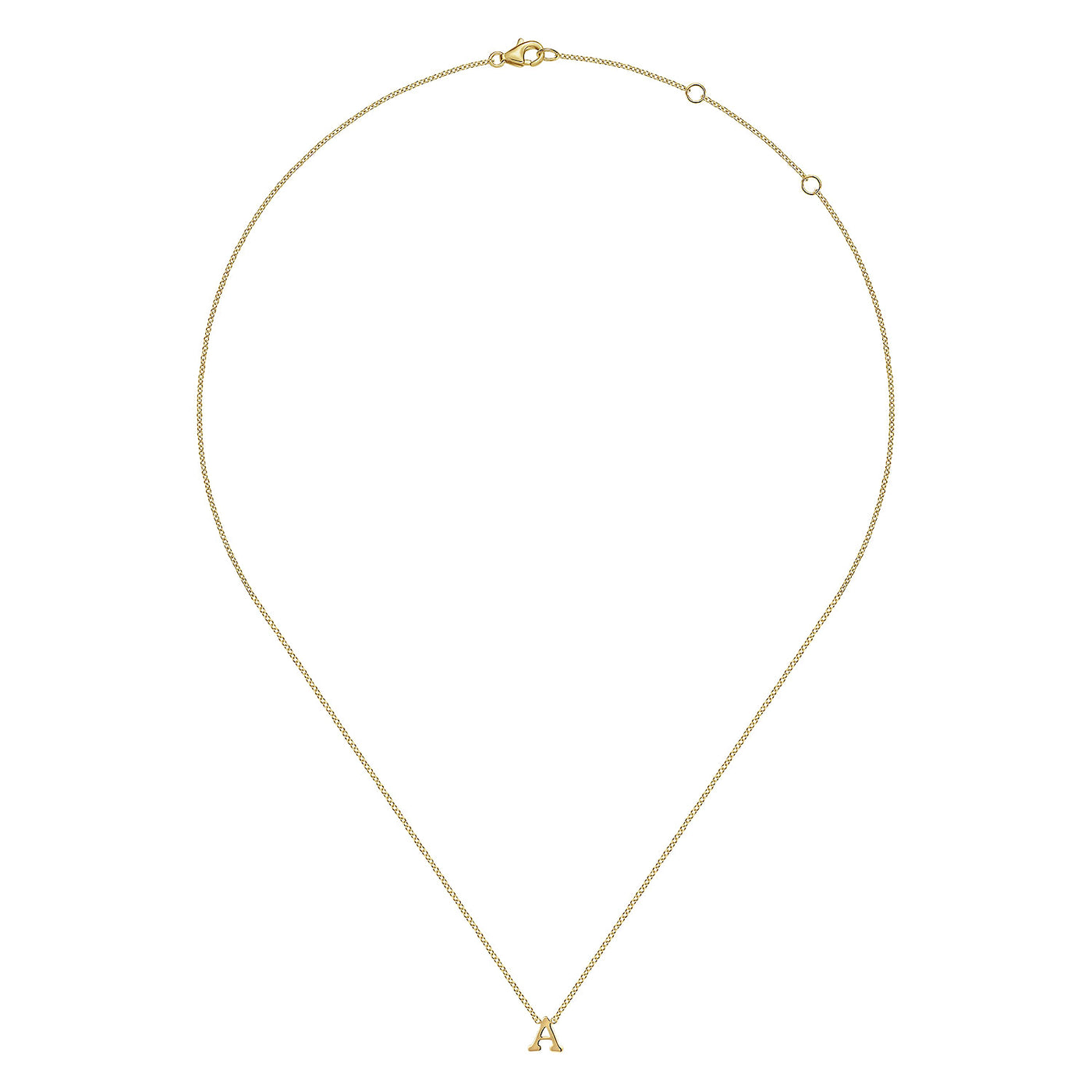 Initial “A” Link Necklace in Yellow Gold by Gabriel & Co.