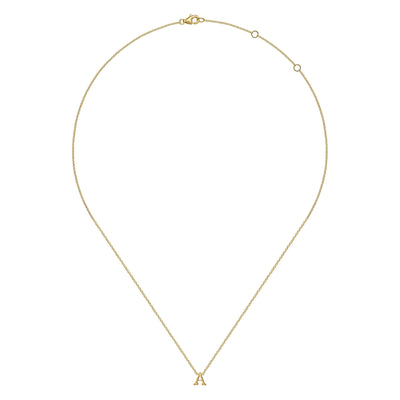 Initial “A” Link Necklace in Yellow Gold by Gabriel & Co.