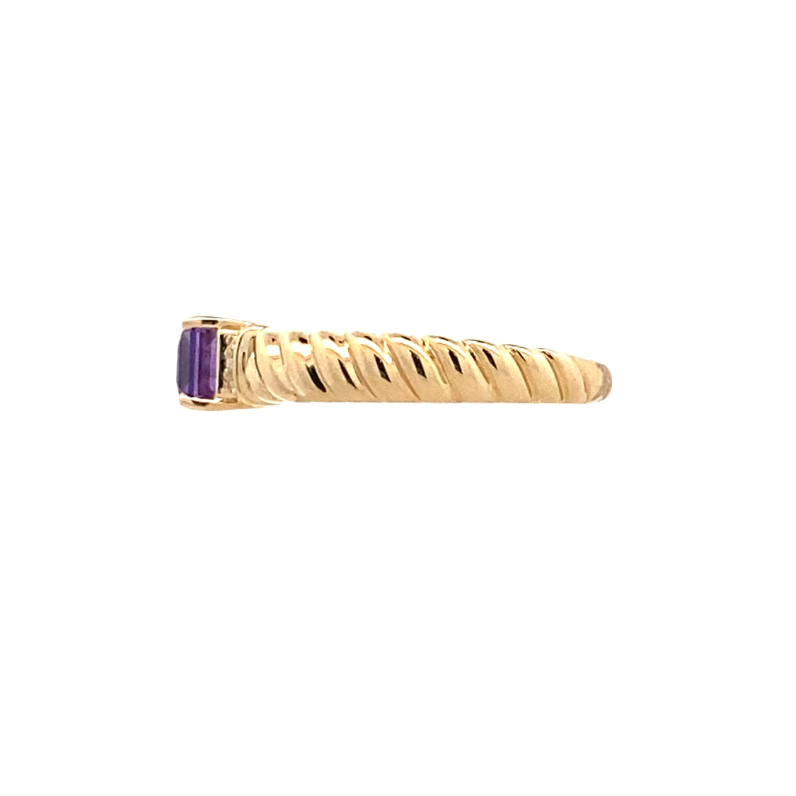 Amethyst and Diamond RIng in Yellow Gold