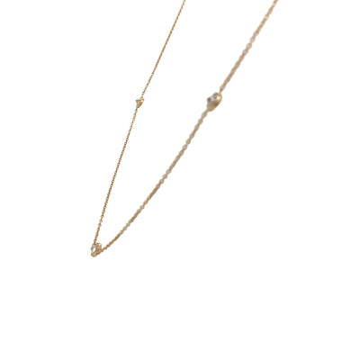 ESTATE CZ Station Necklace in Yellow Gold