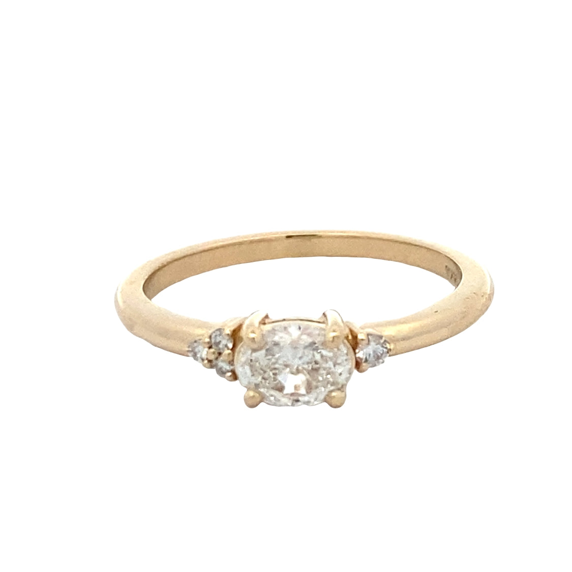 Three Stone Enggement Ring in Yelow Gold by Beeghly & Co.