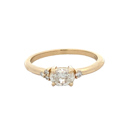 Three Stone Enggement Ring in Yelow Gold by Beeghly & Co.