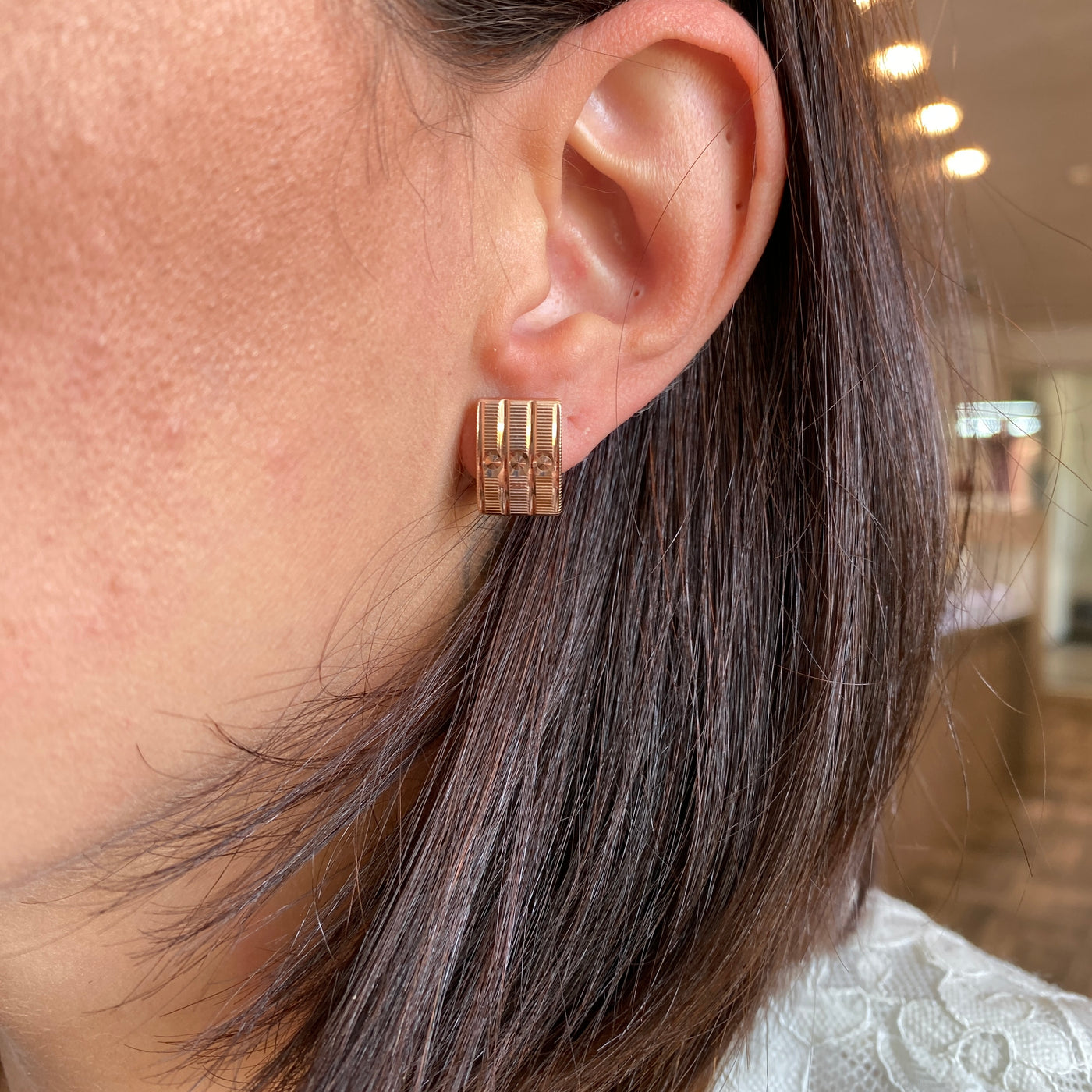 ESTATE Textured Earrings in Rose Gold