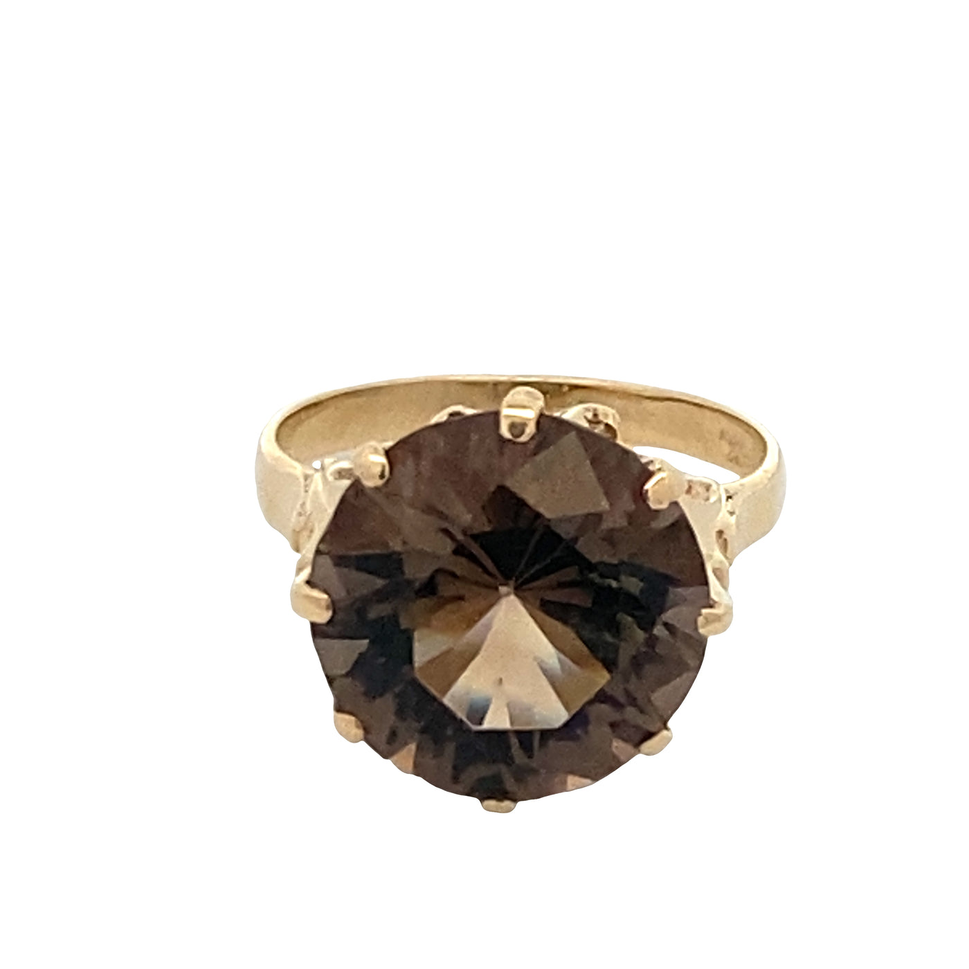 ESTATE Smoky Quartz Ring in Yellow Gold