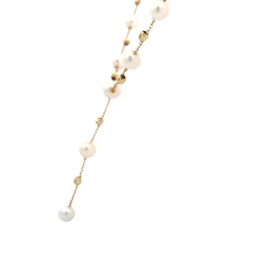 Brilliance Beaded Pearl Necklace in Yellow Gold  by Imperial