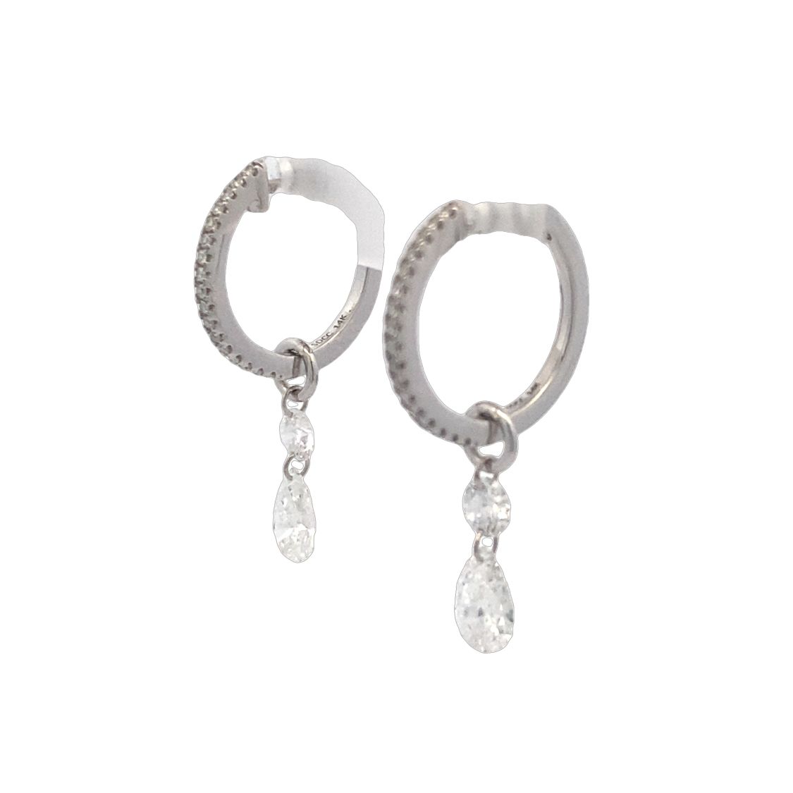 LAB-Created Diamond Two Stone Earring Enhancers in White Gold