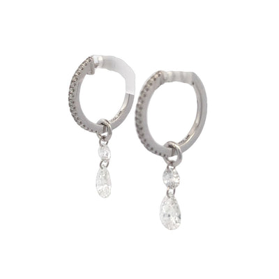 LAB-Created Diamond Two Stone Earring Enhancers in White Gold