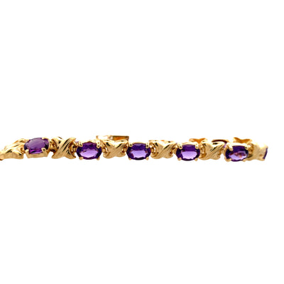 ESTATE Amethyst Bracelet in Yellow Gold