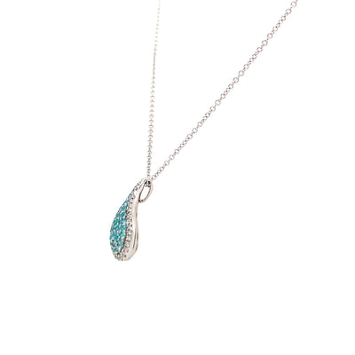 Paraiba Tourmaline and Diamond Pendant in White Gold by Simon G