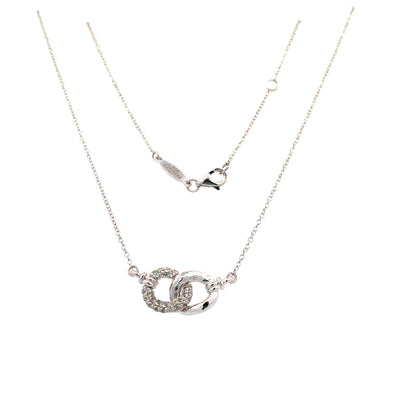 White Sapphire Interlocking Necklace in Silver by Gabriel & Co.