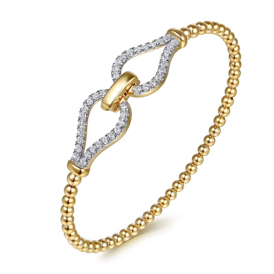 Diamond Split Bujukan Bangle in Yellow Gold by Gabriel & Co.