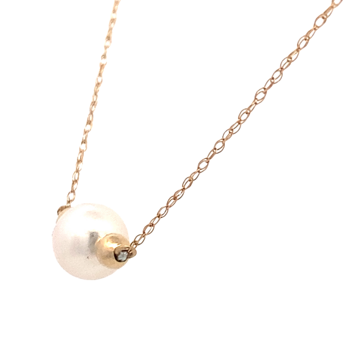 Children's One Pearl Add-A-Pearl Necklace in Yellow Gold by B&C