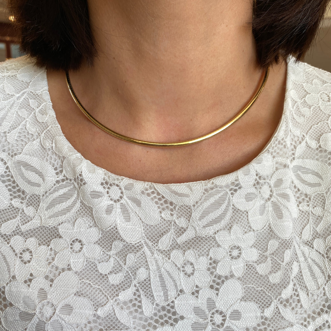 Estate 18"  Omega Necklace in Yellow Gold