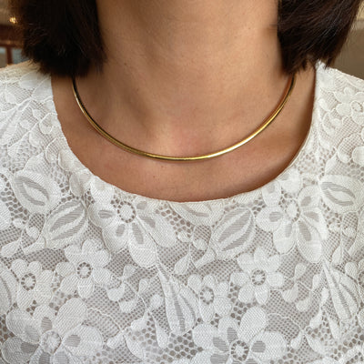Estate 18"  Omega Necklace in Yellow Gold