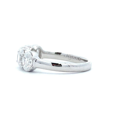 LAB-Grown 2 CTW Oval Diamond Anniversary Ring 14 Karat White Gold LGD-JOR579-GW3-EV