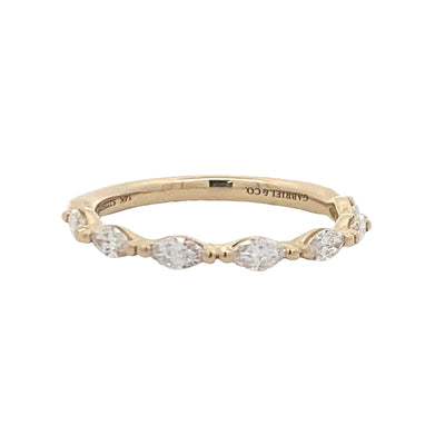 Marquise Diamond Anniversary Band in 14K Yellow Gold by Gabriel & Co.