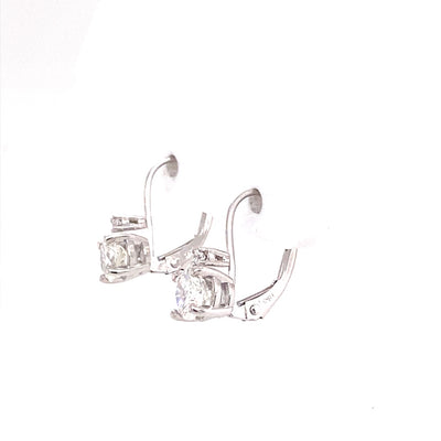 Diamond Drop Earrings in White Gold by B&C