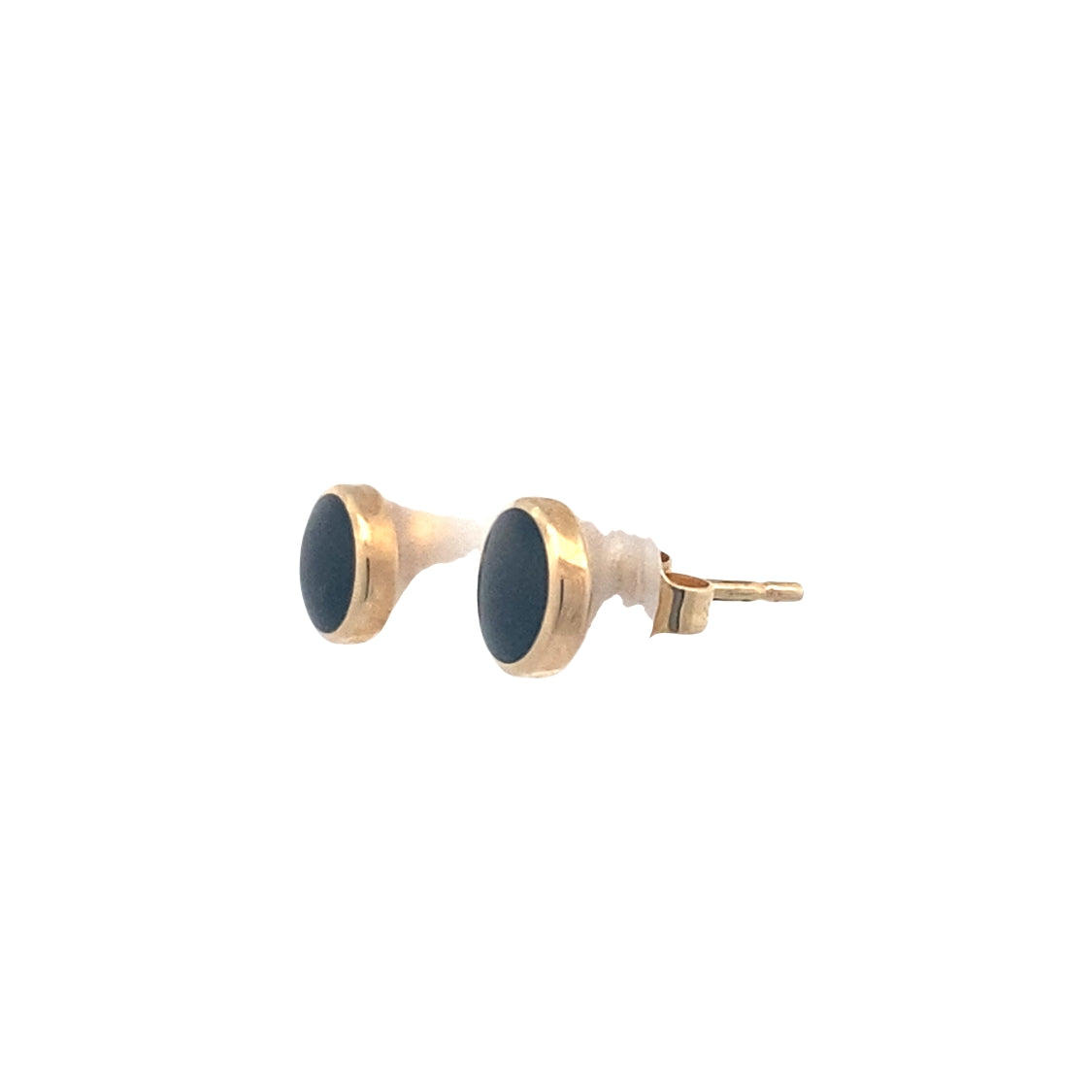 Black Onyx Studs in Yellow Gold by Kabana