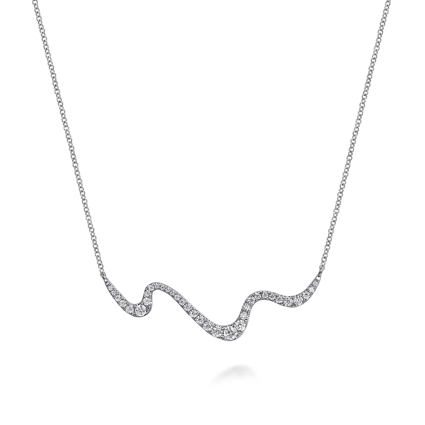 Diamond Wave Necklace in White Gold by Gabriel & Co.