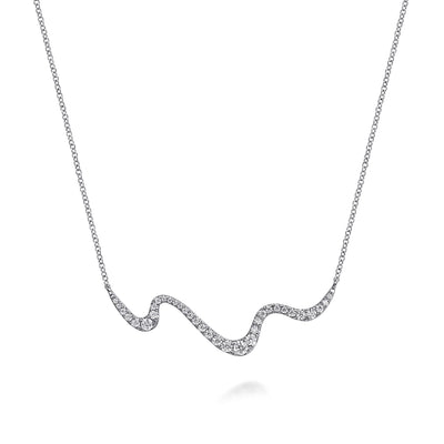 Diamond Wave Necklace in White Gold by Gabriel & Co.