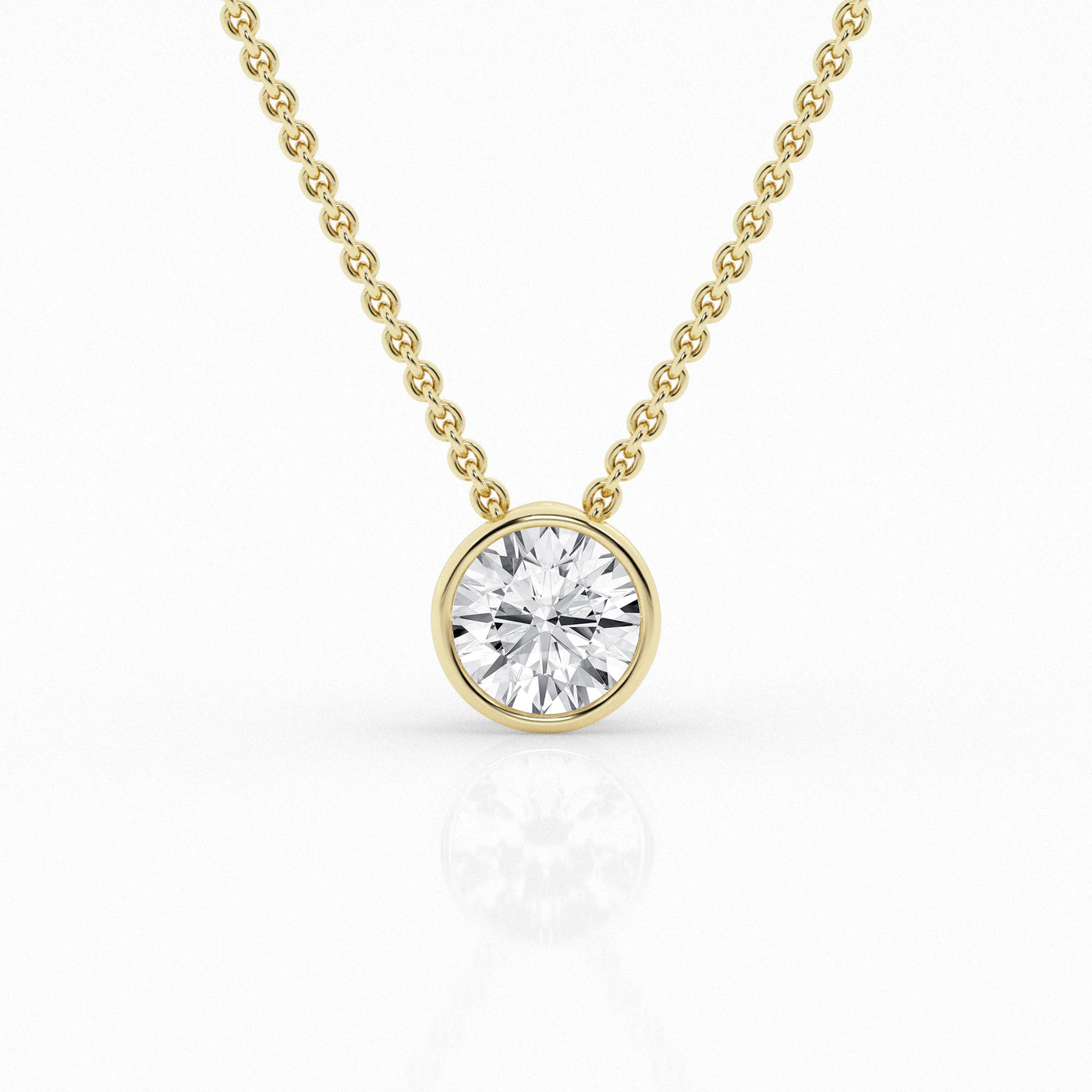 LAB-Created 1/4ct Diamond Solitaire Pendant in Yellow Gold