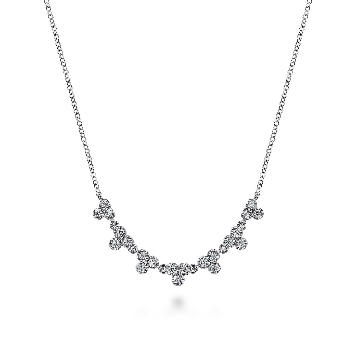 Diamond Droplet Necklace in White Gold by Gabriel & Co.