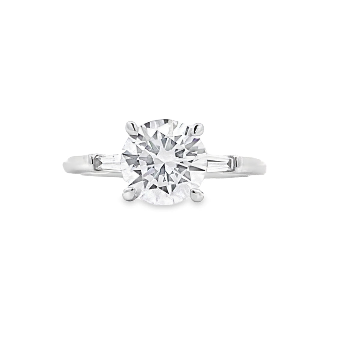 Round Diamond Three Stone Engagement Ring in White Gold by Fana