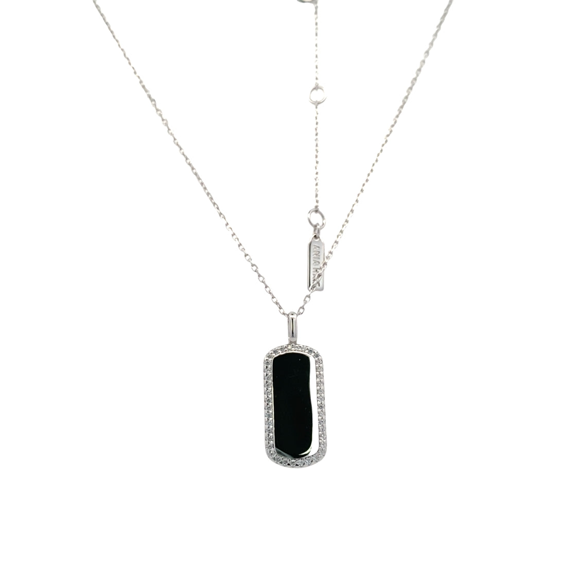 CZ Dog Tag Pendant in Silver by Ania Haie