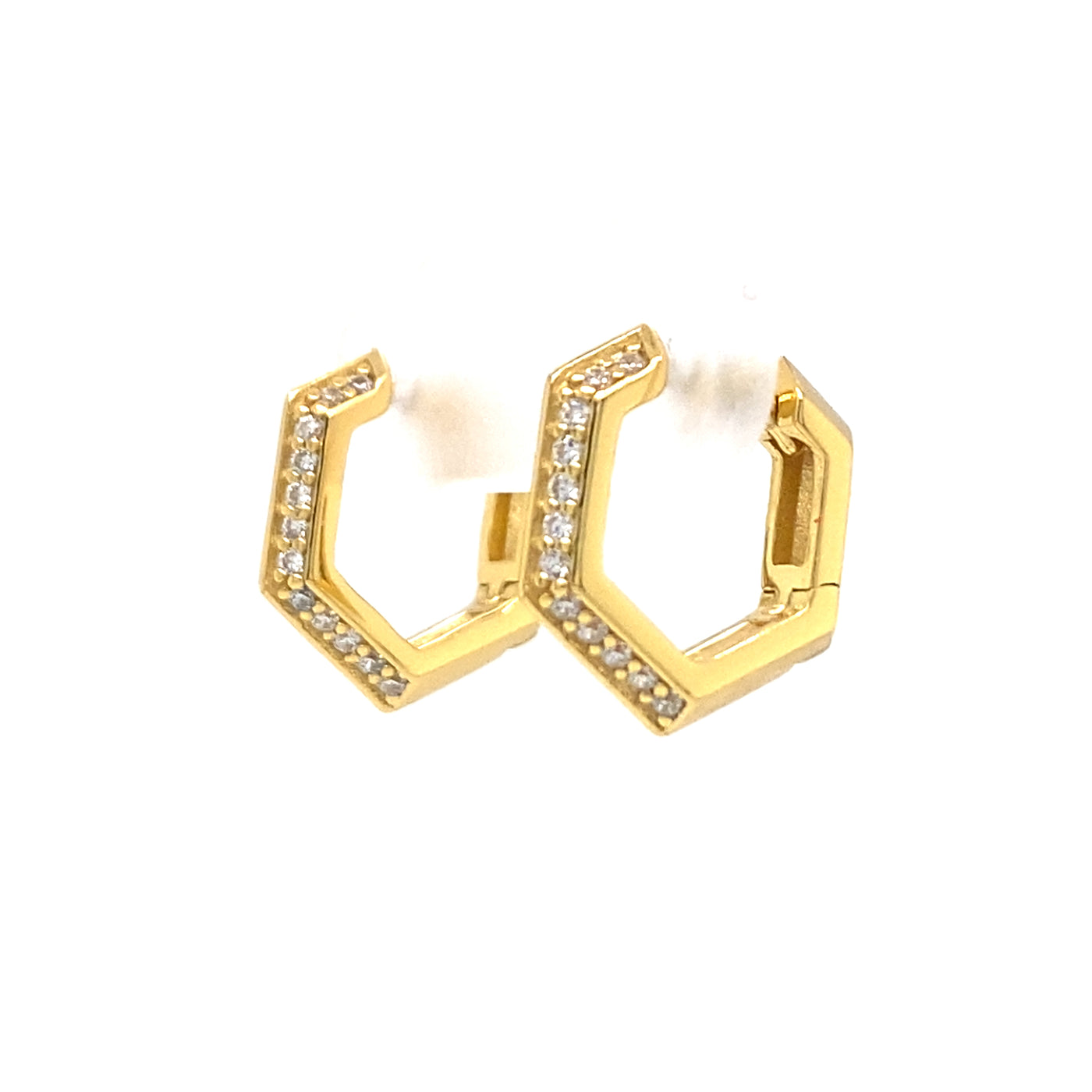 Shield Huggies in Yellow Gold by Ania Haie