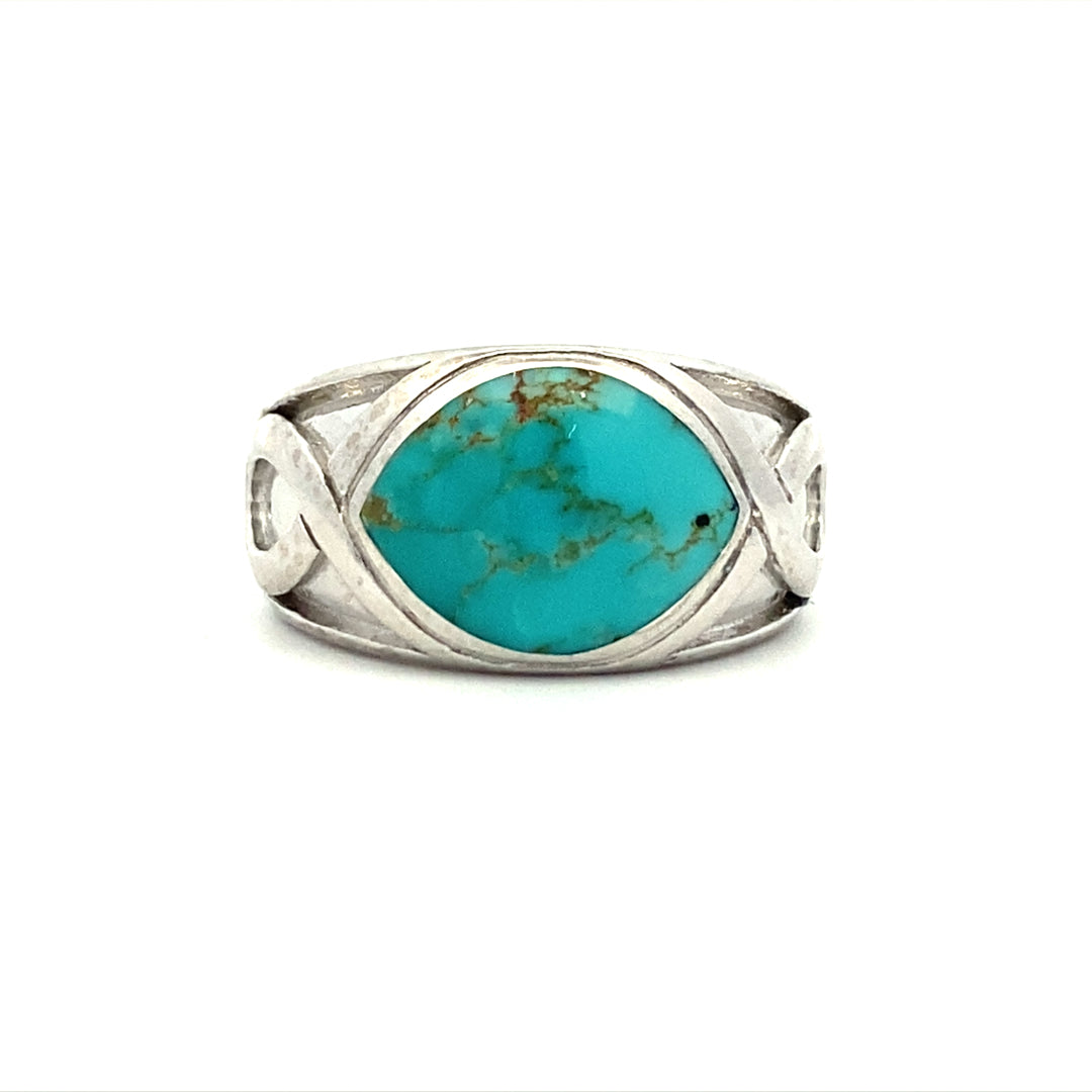 Kabana Silver Marquise Turquoise Ring  CHR643T