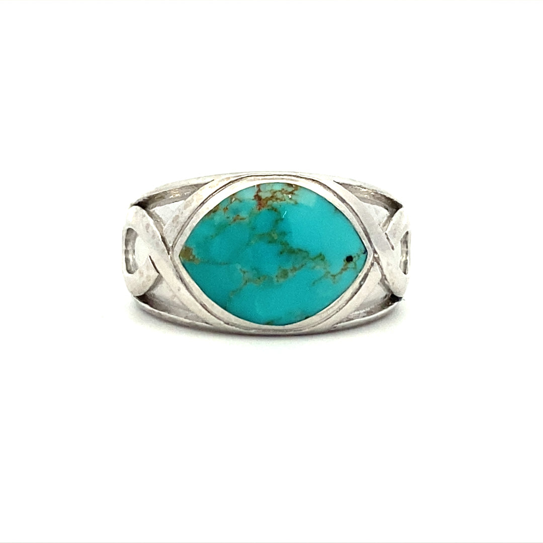 Marquise Turquoise Ring in SIlver by Kabana