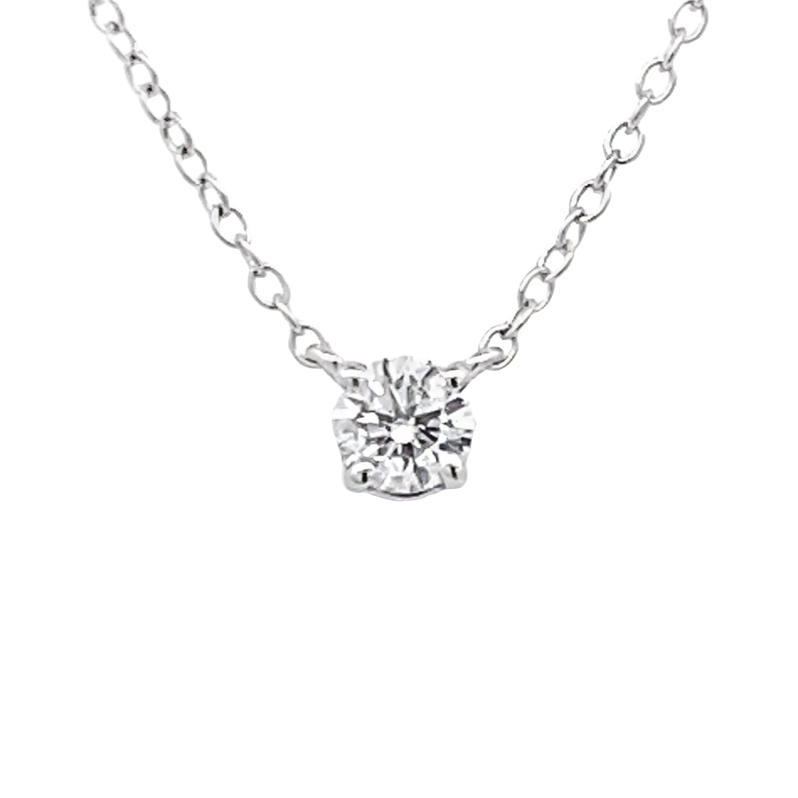1/3 ct Diamond Solitaire Necklace in White Gold