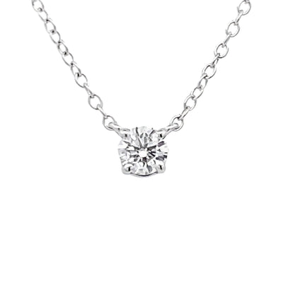 1/3 ct Diamond Solitaire Necklace in White Gold