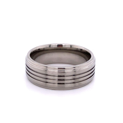 Fancy 8mm Wedding Band in Titanium