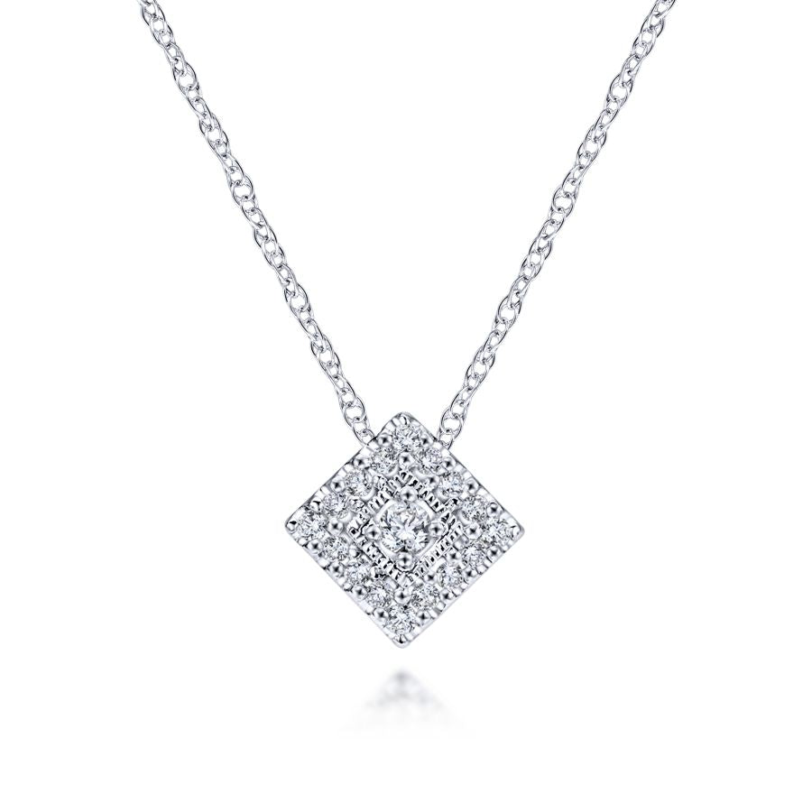 Gabriel & Co. 14 Karat White Gold Drop Style Diamond Pendants NK2075W45JJ