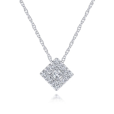 Gabriel & Co. 14 Karat White Gold Drop Style Diamond Pendants NK2075W45JJ