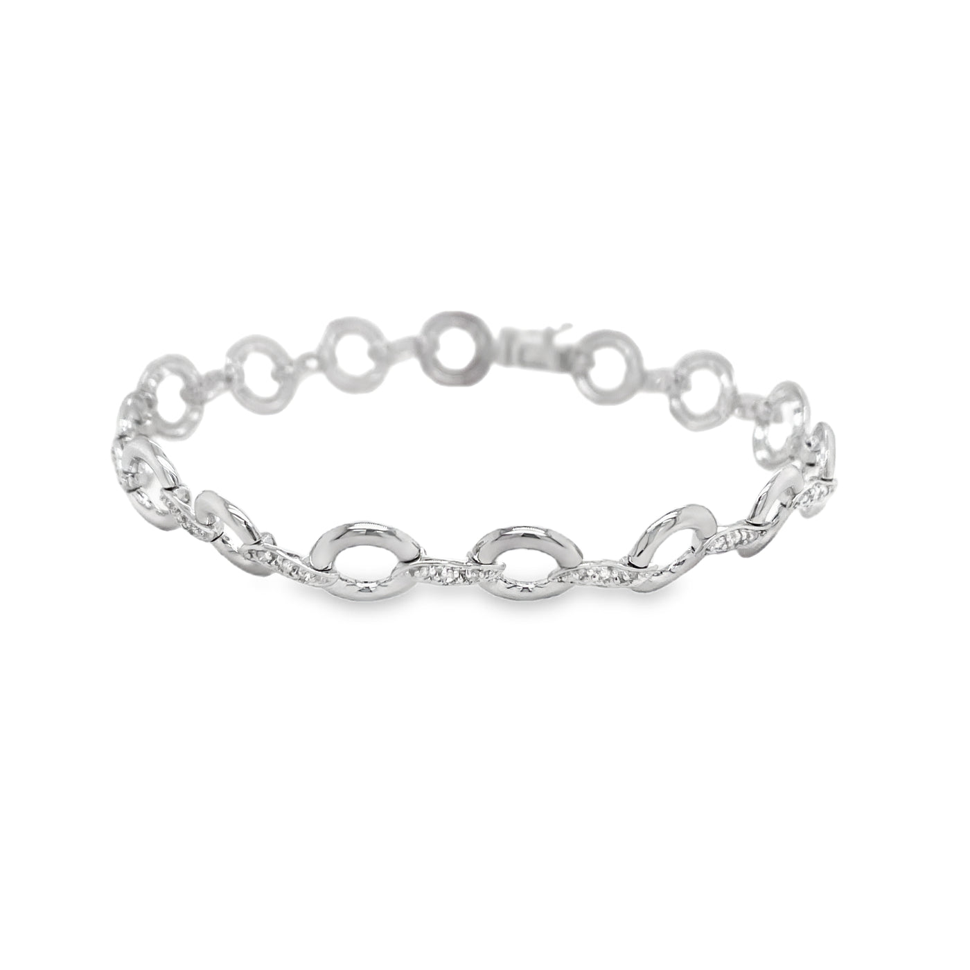 ESTATE Diamond Link Bracelet in White Gold