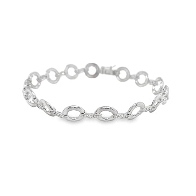 ESTATE Diamond Link Bracelet in White Gold
