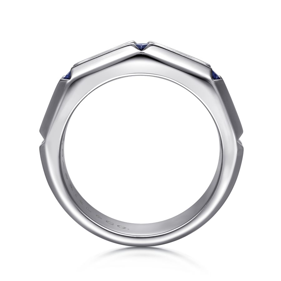 Sapphire Men's Ring  in Silver by Gabriel & Co.